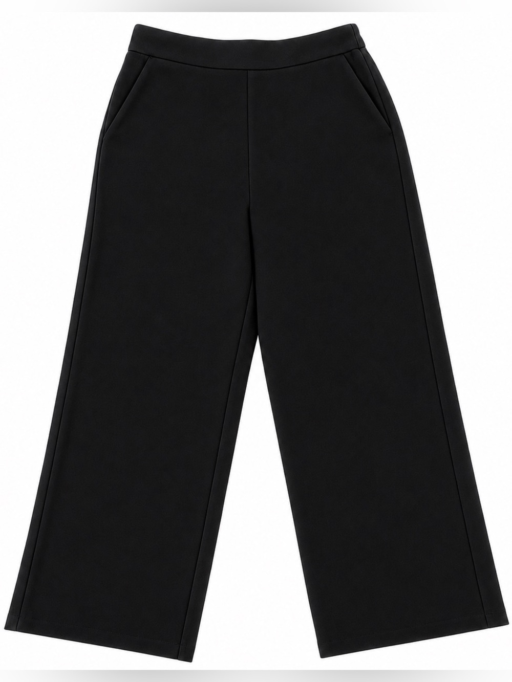 OAK + FORT Black Thick Fabric Women Trousers With Elastic Back Waistband Size OS